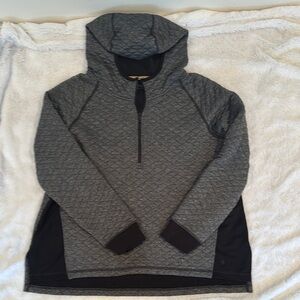 Women's Quilted Half-Zip Hoodie - Gray